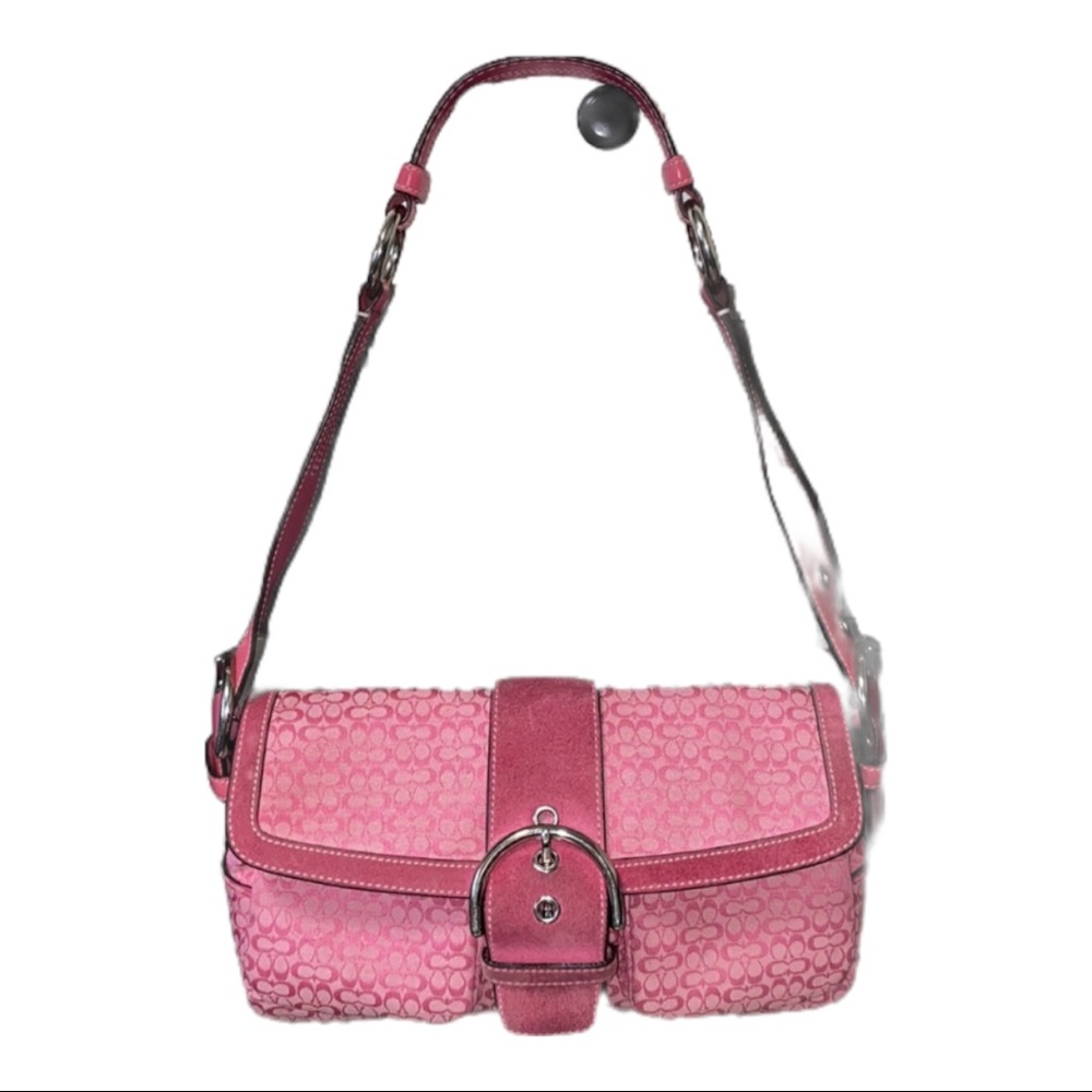 - Coach Jacquard Pink Hobo Signature Bag